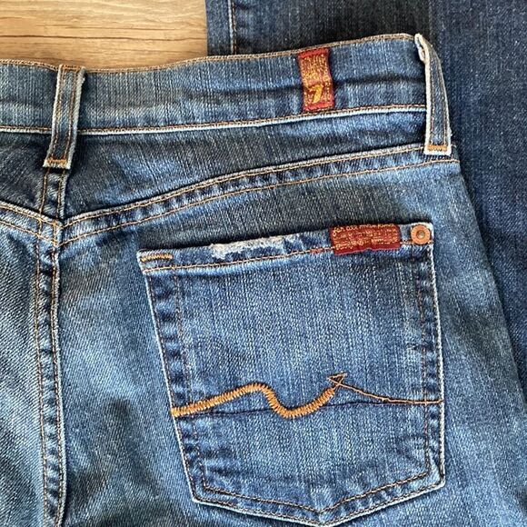 7 For All Mankind Bootcut Mid-Rise Structured Denim Jeans Blue 28 - Picture 9 of 12